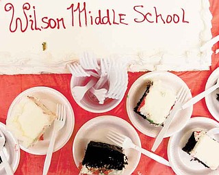 The new Woodrow Wilson Middle School on Sunday afternoon Sunday afternoon. And, of course, no open house is complete without cake for the guests. The price tag for the new school was $13.5 million, the superintendent said.