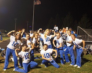 Hubbard Majorettes supporting their team at the lakeview game