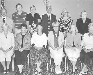 Retired teachers are, seated, from left, Margie Patterson, Marilyn Mastronarde, Audrea Neri, Janet Douds, Sue Stratton, and Jennie Angel-Ross. Standing are MRTA Membership Chairman Paul Rossi, Mark Haverstock, Marge Topoleski, Edward Katzman, Suzanne Winick, and Dorothy Burke, MRTA president.