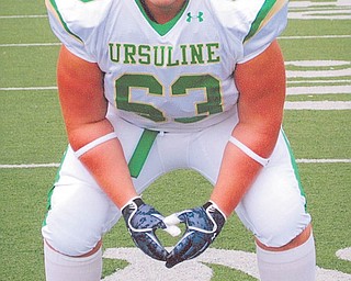 Zach Conlan, a senior at Ursuline High School, is varsity captain and plays on both the offensive and defensive lines.
