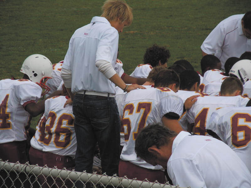 Dominic DiVencenzo (No. 67) is shown in this pregame picture of the freshman football team before the Mooney-Boardman game Sept. 3.