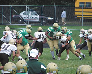 The Fighting Irish of Ursuline High School are shown in action during a home game against Bethlehem Catholic.
