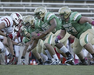 William D Lewis The Vindicator Usuline offensive line during first qtr action Friday...