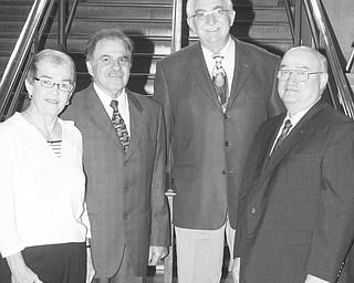 Nick Mays | Special to The Vindicator: Stepping up their efforts to raise funds for the Rescue Mission of the Mahoning Valley while presenting an outstanding evening of musical entertainment are, from left, Kathy Doyle, Richard D. Esposito and Dr. Randy Tharp, members of the Monday Musical Club, and the Rev. David Sherrard, of the Rescue Mission.