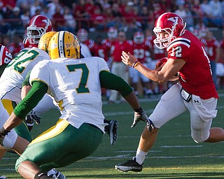 Geoffrey hauschild|The Vindicator.during the second quarter of a game at Youngstown State University's Stambaugh Stadium on Saturday evening.