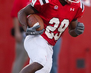 Geoffrey hauschild|The Vindicator.during the second quarter of a game at Youngstown State University's Stambaugh Stadium on Saturday evening.