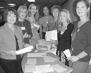 Prepared to mail information about the “It’s a Wonderful Life ... In The Mahoning Valley” fundraiser to be sponsored by the Junior League of Youngstown on Oct. 21 at the Holiday Inn in Boardman are committee members, from left, Joan Gallito; Barbara Banks; Amy Banks; Kera Thompson; Cathy Campana; Liz Skeels, chairwoman; and Marion Dunham.