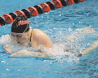 Youngstown State swimmer Samantha Roberts set school records in the 100- and 200-yard breast
stroke last season, and is also a standout in the individual medley.