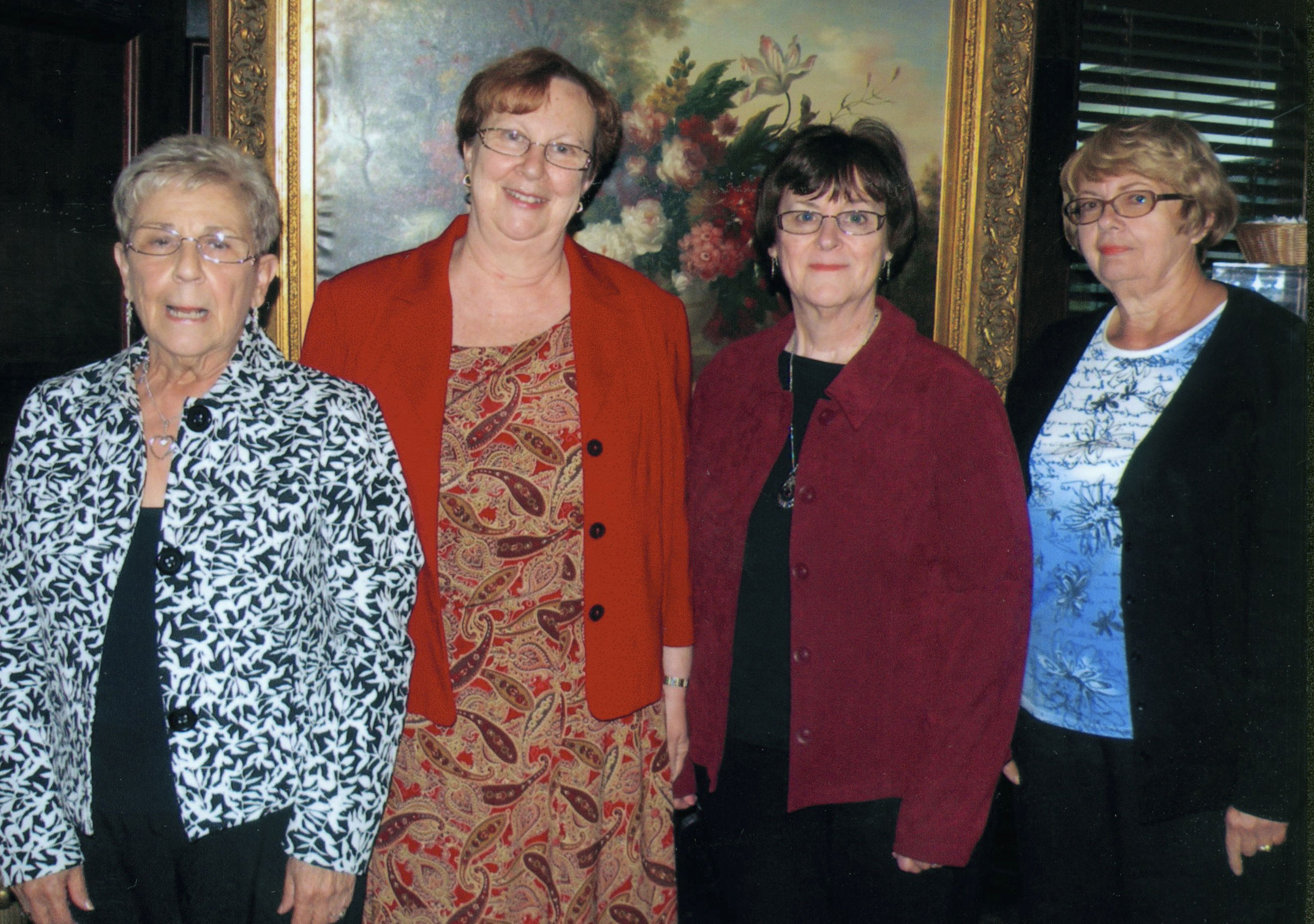 
Looking forward to greeting women who are interested in meeting people and making friends in new surroundings are officers of the Newcomers, from left, Mary Jane Stevens, treasurer; Kathleen Yap, vice president; Luanna Jacobs, president; and Regina Jenkins, newsletter. The club offers opportunities for women to participate in various social activities such as the Round Towners (which includes husbands), and birthday, needlework and movie groups. The next monthly luncheon meeting will be at 11:30 a.m. Oct. 27 at A La Cart in Canfield. The speaker will be Janet Loew, director of public relations for Mahoning County Library. For more information on the Newcomers, call 330-726-9620.