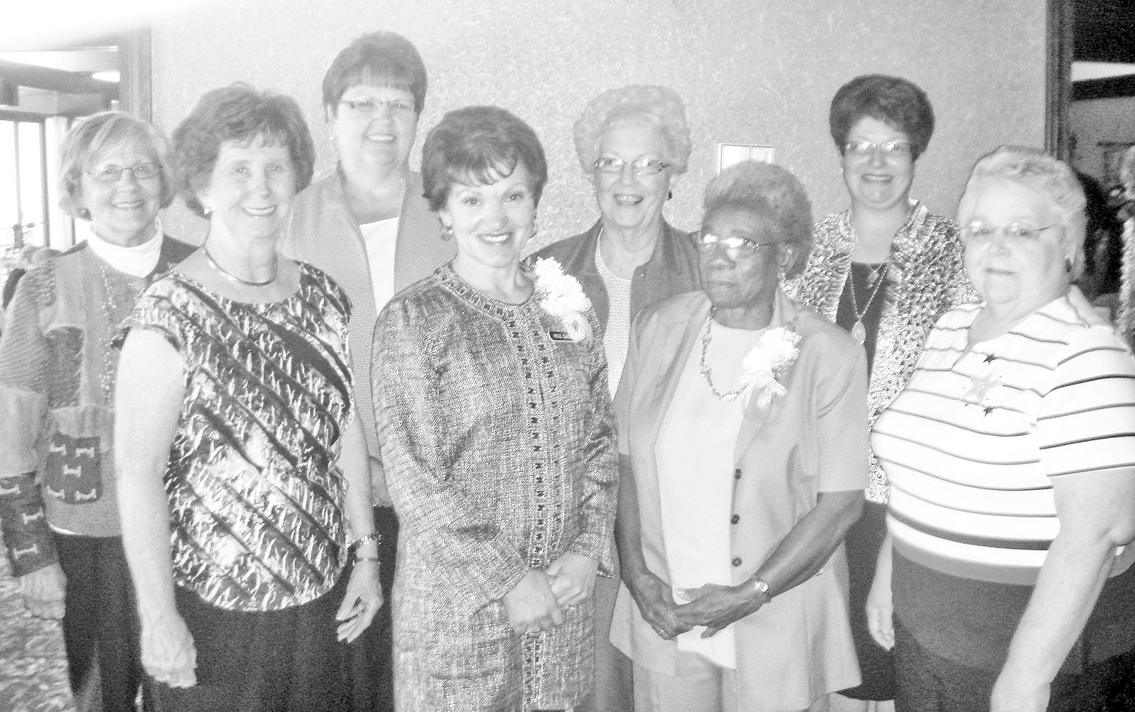 
Trumbull Retired Teachers, from left to right, Barb Wright, Betty Jean Behmer, Linda Cowin, Roselyn Gadd, Gretchen Reed, Hattie McNeal, Denise DelTondo and Ruby Hawkins, attended the SCOPE Honors Luncheon at the Trumbull Country Club, during which TRTA nominee Gadd won the Honor Award for media. 