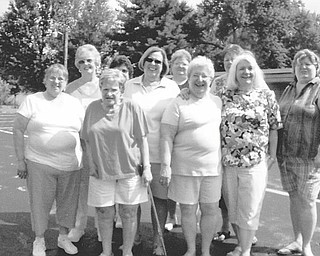 No need to walk alone: TOPS Chapter 1497 of Austintown has started a program for walkers. The group meets at 10:45 a.m. each Thursday at Smith Corners United Methodist Church, 3000 S. Canfield Niles Road, Austintown, for 30 minutes of walking exercise. Those who want the exercise but do not want to walk alone are welcome. Prepared to welcome new walkers are, from left, front row, Wanda Hughes, Connie Patchell, Mary Davis, Cathy Mitchel, and Bobbi Kalmer, and in back, Barbra Blinkenderfer, Donna Woodworth, Rae Jones, Judy Sutton and Ellen Prosser.