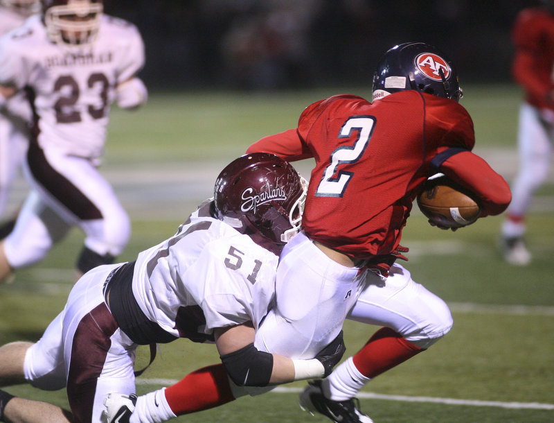 ROBERT  K.  YOSAY  | THE VINDICATOR --...Boardman battled  Fitch at Fitch Stadium Friday Night as the Regular season drew to a close -.... -30-(AP Photo/The Vindicator, Robert K. Yosay)