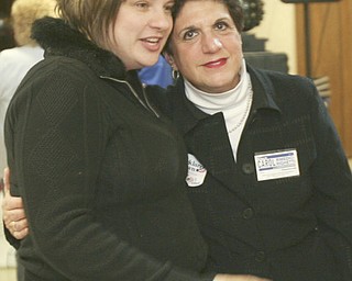 ROBERT K. YOSAY | THE VINDICATOR --..Easy Winner - Carol Rimedio Righetti celebrates with her relative Sophia Righetti -The November election had many incumbents and levies pass.... -30-..(AP Photo/The Vindicator, Robert K. Yosay)