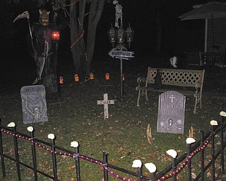 Decorations at Jason Burgermyer's annual haunted house in Cortland. Photo sent in by Barb Bradford.