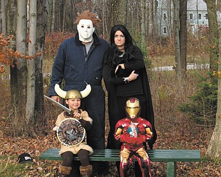 Trevor and Katrina Dyce, along with their children, Chloe and Aidan, all from the Columbus area, are some of her 'scary'-looking family, says Terri Dyce, who sent in this photo. Trevor is a former Girard resident.
