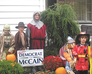 Jeremy Lodwick of Youngstown, Matthew and Paul Featsent of Willowick and Brayden Perry of Twinsburg are at Great-grandma Vargo's house in Hubbard.