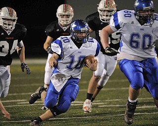 Lakeview QB Anthony Franco runs the ball against Chagrin Falls during their game at Arura on friday night. Photo/Mark Stahl