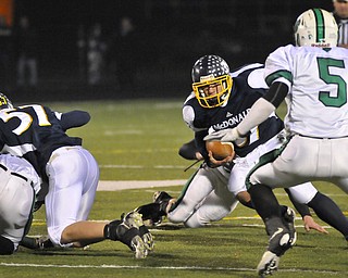 McDonald's Zach Tura rund the middle of the field against Mogadore during their Div VI playoff game at Twinsburg on Friday night. Photo/Mark Stahl