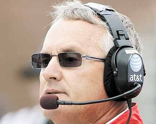 Ohio State head coach Jim Tressel looks on during the second half of an NCAA football game against Illinois at the University of Illinois in Champaign, Ill., Saturday, Oct. 2, 2009. Ohio State won 24-13. 