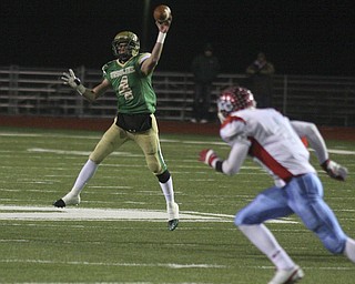 FOOTBALL - Paul Kempe fires the ball down field Saturday night in Ashland. - Special to The Vindicator/Nick Mays
