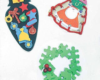 A variety of ornaments were made by students at North Elementary in Poland Tuesday.