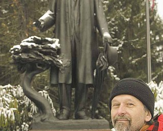 Ray Novotny, Ford Nature Center manager and Mill Creek MetroParks naturalist, says he’s always been an advocate of keeping park founder Volney Rogers’ memory alive. Novotny organized a walk from Ford Nature Center to a statue of Rogers off Falls Avenue in Youngstown to honor him on the 91st year after his death.