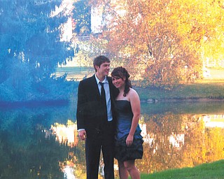Aaron Hartsough, a freshman at Youngstown State University, and Rachael Morris, a senior at Canfield High School, stopped at Grandma's house at Speece Lake before heading to Canfield's Homecoming 2010. Photo submitted by Lana VanAuker of Canfield.
