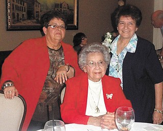 Catholic Charities retirement: From left to right are Flo Prokop, Virginia Santone and Maria Carson. Carson, who was honored during a recent party at Alberini’s restaurant, retired as financial director after 47 years of employment at the Catholic Charities Regional Agency. In attendance for the celebration were co-workers, family, board members and friends. Santone is Carson’s mother, and Prokop, who retired in August from CCRA, is her sister. Carson began as a secretary at the agency. While working as office manager, she completed her bachelor’s degree in accounting from Youngstown State University. She had been financial director for the past 14 years.
