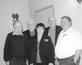 Mended Hearts, an organization that provides support for cardiac patients and their families, recently conducted an installation ceremony at Avion on the Water. From left to right are Ervin Schwartz, visiting program chairman; Donald Feindt, treasurer; Barbara Foreman, regional director; Joe Clark, president; and Marvin Bennett, assistant regional director.