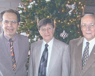 On a leadership note: During the recent election of the American Federation of Musicians Local 86-242, the following professional musicians, from left to right, were elected for three-year terms: Danny Barber, secretary-treasurer; Del Sinchak, president; and Paul Rossi, vice president. Also elected to the executive board, but not pictured, were Edward Madej, Bob Smrecansky, Rex Taneri and Gerry Dubos. The union’s function is to unite all professional musicians and look after their welfare.