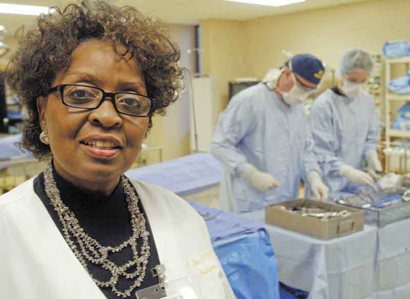 Carole DuBose, program coordinator of surgical technology at Choffin Career and Technical Center, explains the program that recently earned national accreditation through 2020 by the Commission on Accreditation of Allied Health Education Programs.