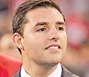 San Francisco 49ers president Jed York at an NFL football game between the San Francisco 49ers and the New Orleans Saints in San Francisco, Monday, Sept. 20, 2010.