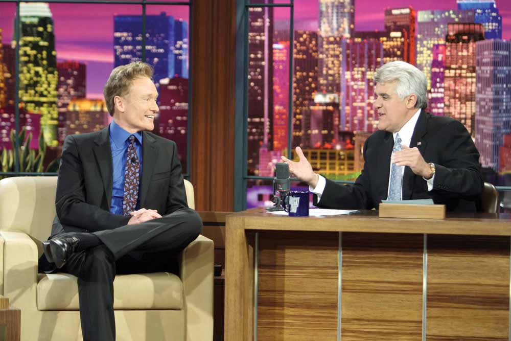 Conan O’Brien talks to "Tonight Show" host Jay Leno 