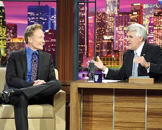 Conan O’Brien talks to "Tonight Show" host Jay Leno