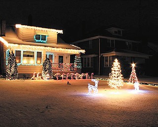 Dave Messersmith's front yard in Youngstown boasts a festive holiday display.