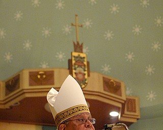 Bishop George V. Murry of the Diocese of Youngstown gives the homily during the final service. The church held its first mass in April of 1922.