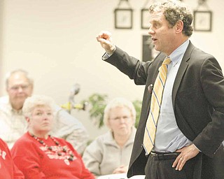 U.S. Sen. Sherrod Brown spent time Tuesday at the Austintown Senior Center touting new benefits that took effect Jan. 1 under the health care reform law.