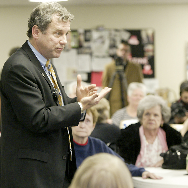 William D Lewis The Vindicator   US Senator Sherrod Brown during a 1-4-11 visit to the Austitnown Senior Center.