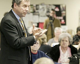 William D Lewis The Vindicator US Senator Sherrod Brown during a 1-4-11 visit to the Austitnown Senior Center.