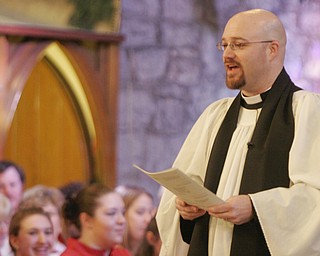 Rev. Bradley Pace, rector of St John's Episcopal Church in Youngstown speaks at the Boar’s Head and Yule Log Festival. Sunday marked the 50th anniversary festival, which is held annually on the second Sunday in January.