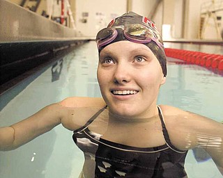 Samantha Roberts during a swim practice at Youngstown State University.