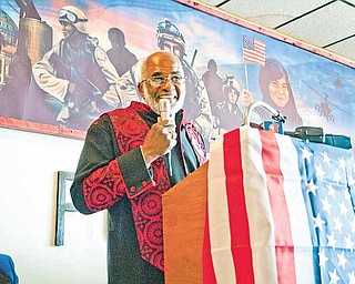 Reverend Clifford Kimbrough, of Mt. Gilead Baptist Church gives the keynote speech at the Dr. Martin Luther King Jr. Luncheon held by VFW post 6488 and the Ladies Auxilary.