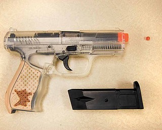 This is the air soft gun fired by a 14-year-old male student at William S. Guy Middle School in Liberty School District. The shot hit a 13-year-old male student Tuesday afternoon. 