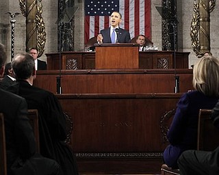 President Barack Obama delivers his State of the Union address on Capitol Hill in Washington, Tuesday, Jan. 25, 2011.  (AP Photo/Pablo Martinez Monsivais, Pool)