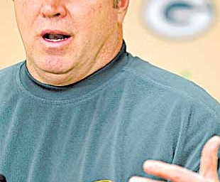 Green Bay Packers coach Mike McCarthy answers questions from the media during an NFL Football news conference Saturday, Jan. 29, 2011, in Green Bay, Wis. The Packers face the Pittsburgh Steelers in Super Bowl XLV on Sunday, Feb. 6, in Arlington, Texas.