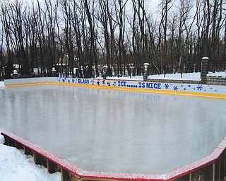 Rick and Laura Glass built this refrigerated ice rink on their property in McDonald in 2005, where friends and family from all over skate all winter. Laura Glass conducts classes for young skaters on weekends.