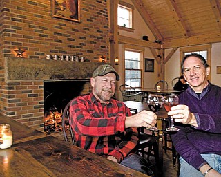 Keith Bliss (left) and his brother Dale (right) owners of the Greene Eagle Winery in Cortland.