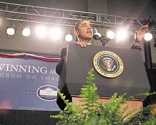 President Barack Obama speaks at the Winning the Future Forum on Small Business at Cleveland State University in Cleveland, Tuesday, Feb. 22, 2011.