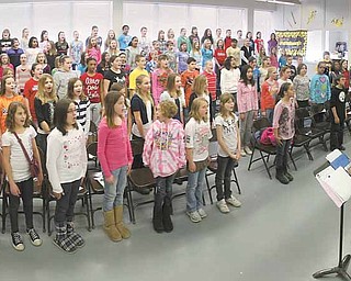 There are 120 students in the Frank Ohl Intermediate School choir. The group is led by Dan Forsberg. In addition to singing the national anthem Friday at the Covelli Centre in downtown Youngstown, the youngsters will also perform before a Pittsburgh Pirates game in May.