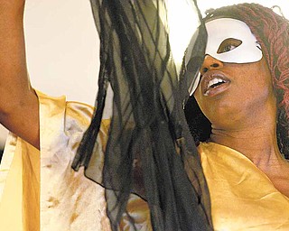 Lela Decembly, 26, performs an inspirational dance during a talent show held Sunday afternoon at Beulah Baptist Church in Youngstown.